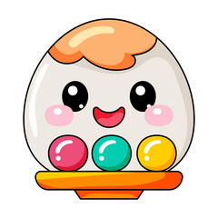 Cute Palette Cartoon Kawaii Sticker. Character Vector Illustration