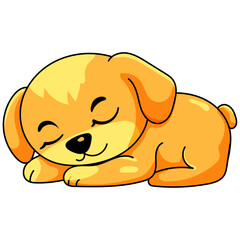 Cute Dog Cartoon Kawaii Sticker. Character Vector Illustration