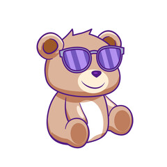 Cute Bear Cartoon Kawaii Sticker. Character Vector Illustration
