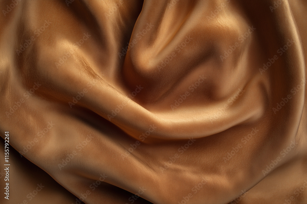Poster piece of brown fabric with a wavy texture. the fabric is made of a material that is soft and smooth 