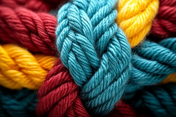 Colorful Twisted Rope Texture Crafts Yarn Thread Background