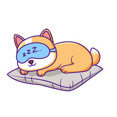 Cute Dog Cartoon Kawaii Sticker. Character Vector Illustration