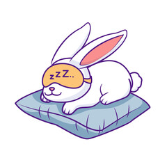 Cute Rabbit Cartoon Kawaii Sticker. Character Vector Illustration