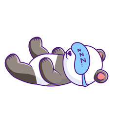 Cute Panda Cartoon Kawaii Sticker. Character Vector Illustration