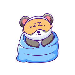 Cute Panda Cartoon Kawaii Sticker. Character Vector Illustration