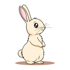 Cute Rabbit Cartoon Kawaii Sticker. Character Vector Illustration