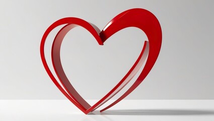 Red outlines of a heart on a white background, creative logo, valentines day, feeling of love 2026