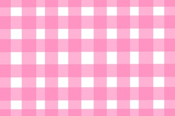 Pink gingham fabric square checkered seamless pattern texture background vector. Plaid. Vector gingham striped checkered blanket tablecloth. Pink background, wallpaper