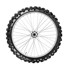 Naklejka premium Bicycle tire and wheel off road isolated on white background.
