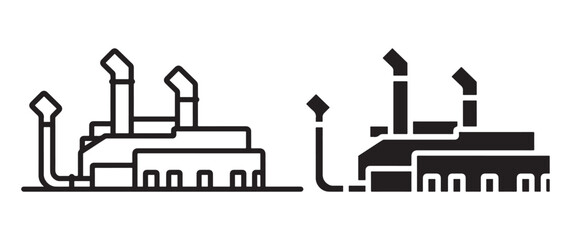 Factory icon vector illustration, outline design