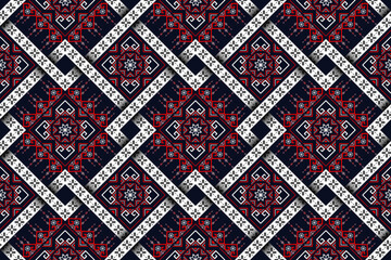 Embroidery designs Oriental geometric ethnic pattern for background or carpet, wallpaper, batik wrapping, curtain design, vector illustration	