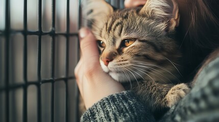 A photo of a shelter animal being adopted into a loving home, showcasing the importance of responsible pet ownership and animal welfare.