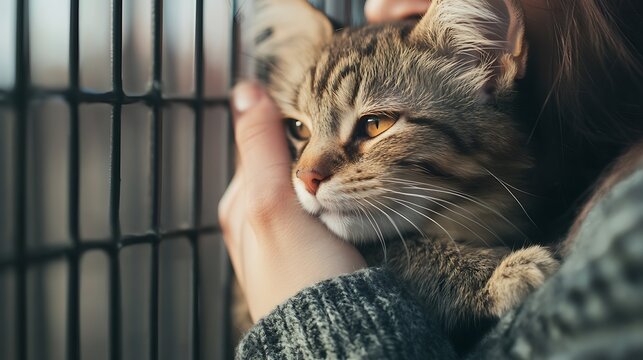 A photo of a shelter animal being adopted into a loving home, showcasing the importance of responsible pet ownership and animal welfare.
