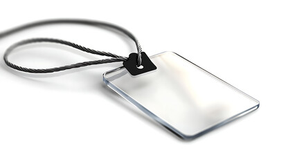 A clear tag with a black tag hanging from it. generated using AI
