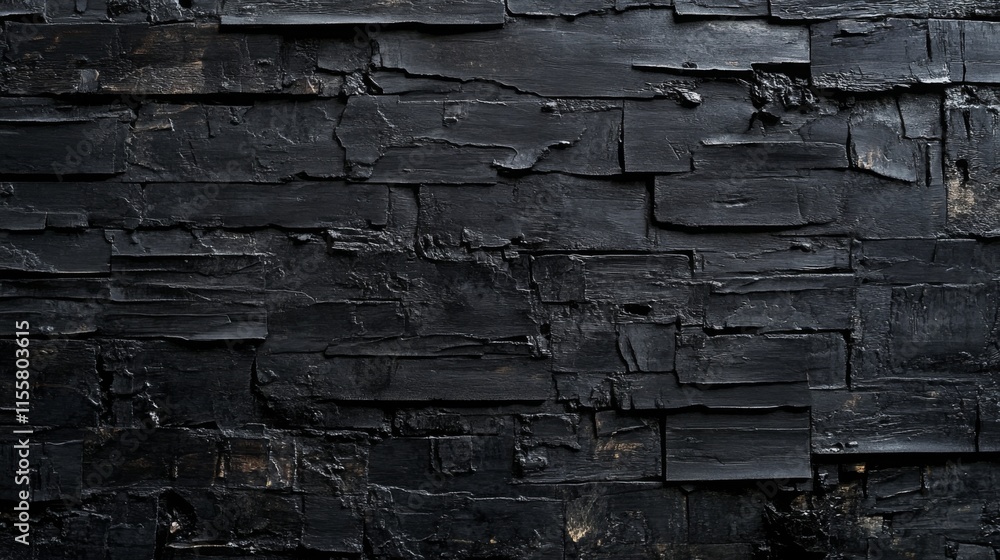 Poster a textured surface of dark, layered slate, showcasing a rustic and natural appearance, ideal for bac