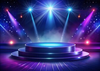 spotlight on stage Stage podium with lighting, Stage Podium Scene with showing your products.