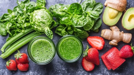 Fresh Ingredients on Table with Soft Natural Light