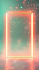 Obraz premium Futuristic glowing portal surrounded by mist and sparkles in a vibrant setting