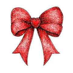 Valentine's Bows Clipart Vector Illustration