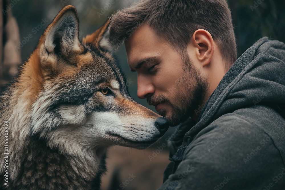 Poster image of a young person observe wild life in zoo generative ai
