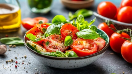 Fresh Salad with Vibrant Colors and Golden Hour Light