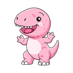 Cute Dinosaur Cartoon Kawaii Sticker. Character Vector Illustration