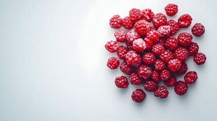 Fresh Red Raspberries on a Light Background