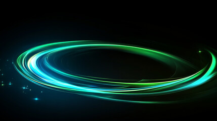 Ethereal Blue and Green Swirling Light Orb