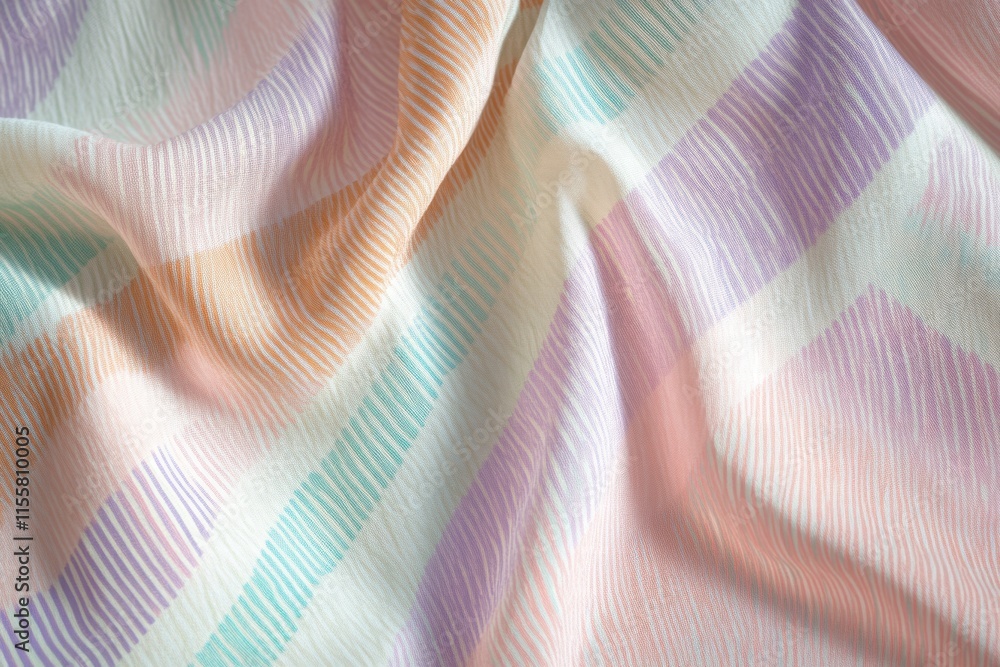 Aufkleber striped fabric pattern featuring soft pastel colors and light textures in a textile design. generati