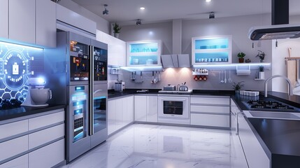 Futuristic Smart Kitchen: Modern Design and Technology