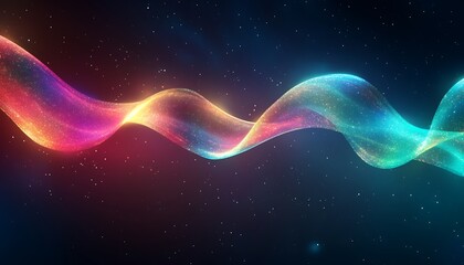 Obraz premium Dynamic 3D ribbon twisting in space with glowing neon accents, floating against a dark gradient.