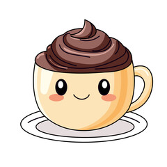 Cute Drink Cartoon Kawaii Sticker. Character Vector Illustration