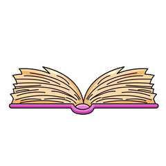 Cute Book Cartoon Kawaii Sticker. Character Vector Illustration