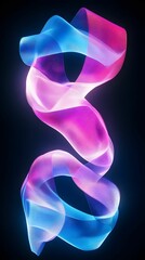 Naklejka premium Colorful flowing ribbons of light create an abstract design against a dark background