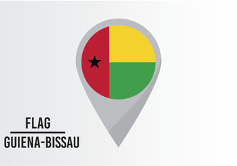 Guıena-Bıssau Flag on Location Pin. vector illustration