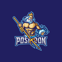 Poseidon Esport Logo Template