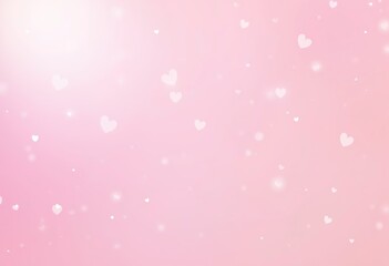 Pink background with small white hearts, love banner for Valentine's day 2025, minimalism