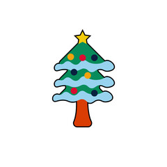 Christmas trees greeting card