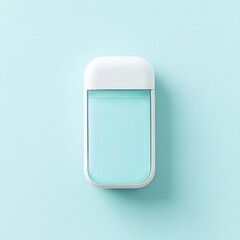 Minimalist design of a light blue liquid container on a light blue background.