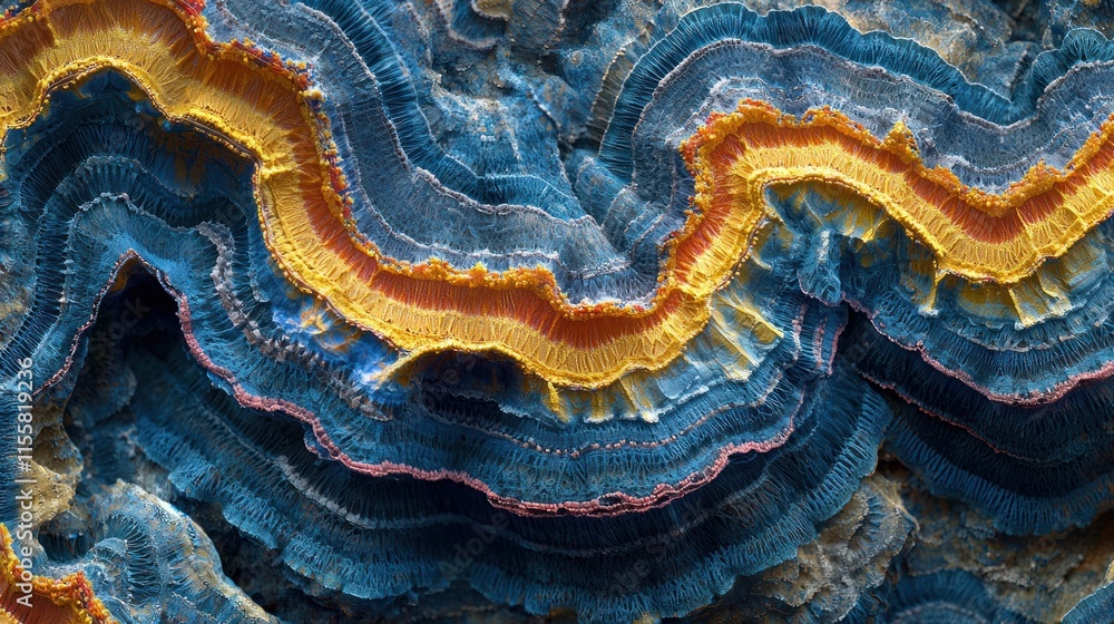 Poster abstract colorful layered wavy pattern.