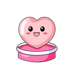 Cute Love Cartoon Kawaii Sticker. Character Vector Illustration