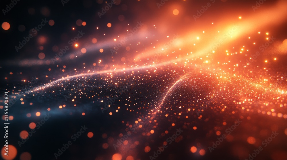Leinwandbilder a mesmerizing abstract background with swirling orange and gold lights, creating a dynamic and energ