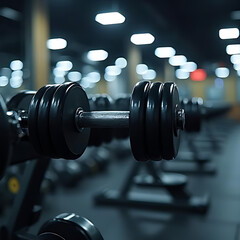 Fototapeta premium Dumbbell, weightlifting , workout equipment and gym equipment 