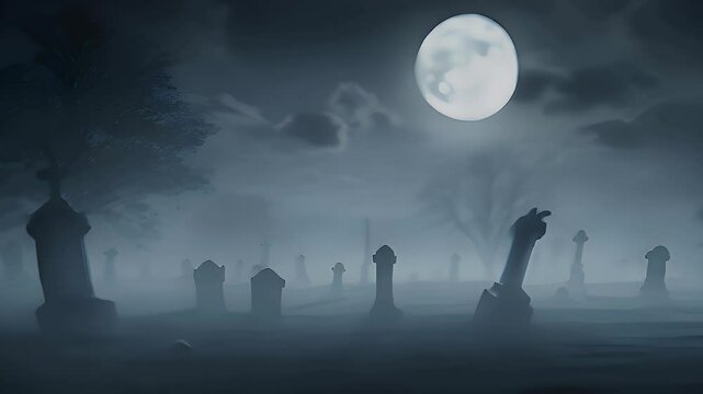 Halloween night scene with moon