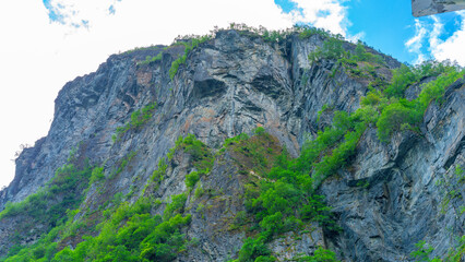 Der Geirangerfjord - ein Gesicht im Felsen in Norwegen
