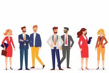 Diverse Business Team: A vibrant and diverse group of professionals in stylish attire, showcasing the modern workplace landscape.