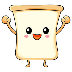 Cute Map Cartoon Kawaii Sticker. Character Vector Illustration