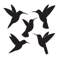 silhouettes of birds, bird, silhouette, vector, flying, animal, birds,