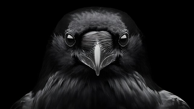 A Close Up View Of A Majestic Black Raven