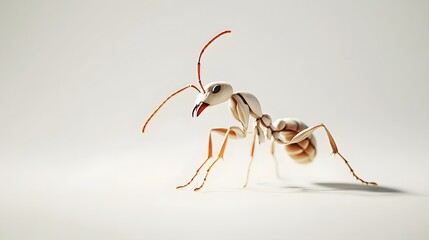 A detailed close up of a white ant